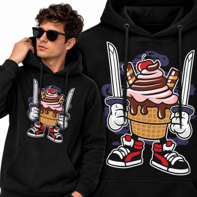 BLUZA Z KAPTUREM ANIMOWANA  ICE CREAM NINJA